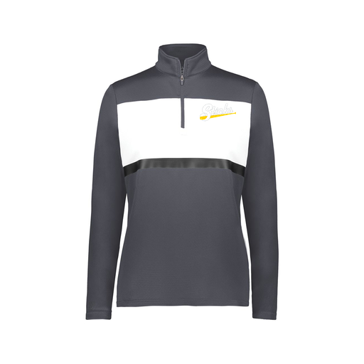 [222791.F52.XS-LOGO3] Ladies Bold 1/4 Zip Pullover (Female Adult XS, Gray, Logo 3)