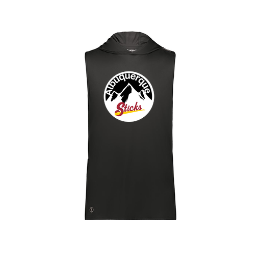 [222590.080.XS-LOGO1] Men's CoolDry Sleeveless Hoodie (Adult XS, Black, Logo 1)