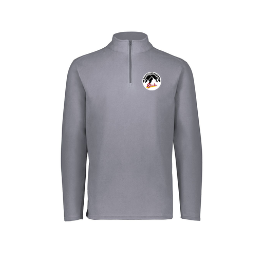 [6863.059.XS-LOGO1] Men's MicroFleece 1/4 Zip Pullover (Adult XS, Gray, Logo 1)