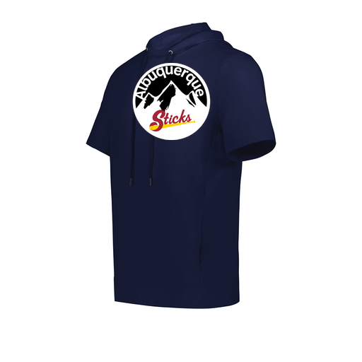 [222505.065.S-LOGO1] Men's Venturs Soft Knit Short Sleeve Hoodie (Adult S, Navy, Logo 1)