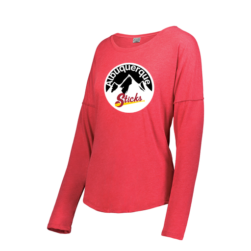 [FTLCUBRD-FAXS-LOGO1] Decker Women's Tri-Blend T-Shirt - Long Sleeve (Female Adult XS, Red, Logo 1)