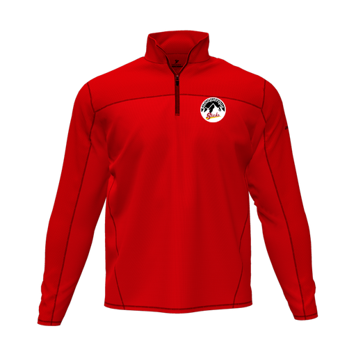 [CUS-DFW-QTRZ-PER-LSL-RED-AS-LOGO1] Quarter Zip Pullover (Adult S, Red, Logo 1)