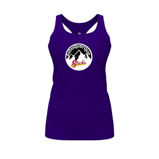 [FT0TRBPP-FYS-LOGO1] Decker Racerback Tank Top (Female Youth S, Purple, Logo 1)