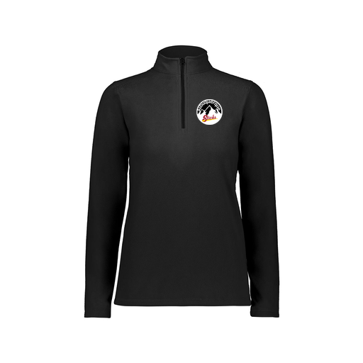 [6864.080.XS-LOGO1] Ladies MicroFleece 1/4 Zip Pullover (Female Adult XS, Black, Logo 1)