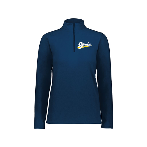 [6864.065.XS-LOGO3] Ladies MicroFleece 1/4 Zip Pullover (Female Adult XS, Navy, Logo 3)