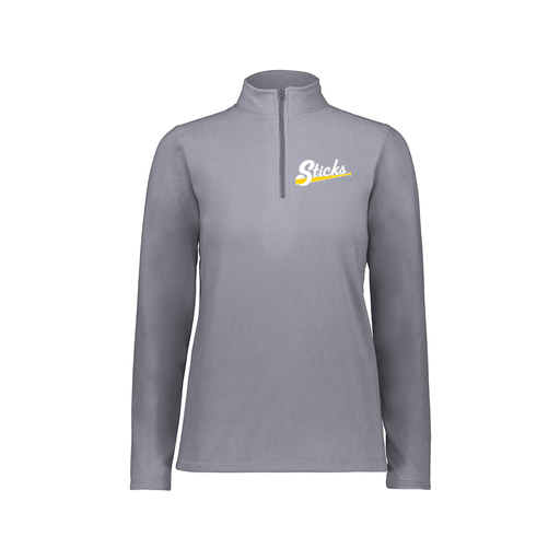 [6864.059.XS-LOGO3] Ladies MicroFleece 1/4 Zip Pullover (Female Adult XS, Gray, Logo 3)