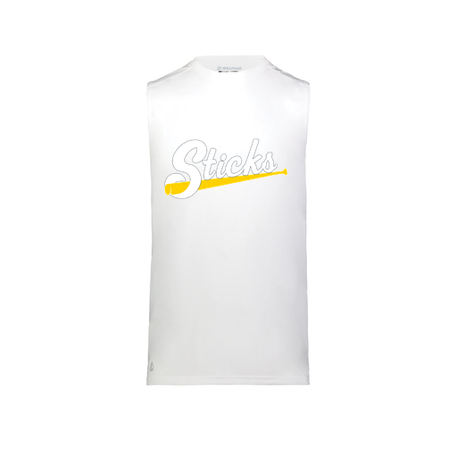 [222593.005.S-LOGO3] Men's CoolDry TankTop (Adult S, White, Logo 3)