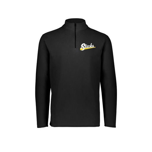[6863.080.XS-LOGO3] Men's MicroFleece 1/4 Zip Pullover (Adult XS, Black, Logo 3)