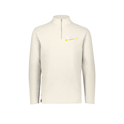 [6863.53T.XS-LOGO3] Men's MicroFleece 1/4 Zip Pullover (Adult XS, White, Logo 3)