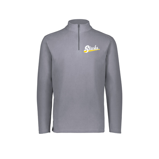 [6863.059.XS-LOGO3] Men's MicroFleece 1/4 Zip Pullover (Adult XS, Gray, Logo 3)