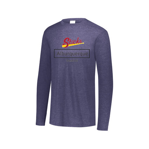 [FTLCUBNV-AXS-LOGO2] Decker Men's Tri-Blend T-Shirt - Long Sleeve (Adult XS, Navy, Logo 2)