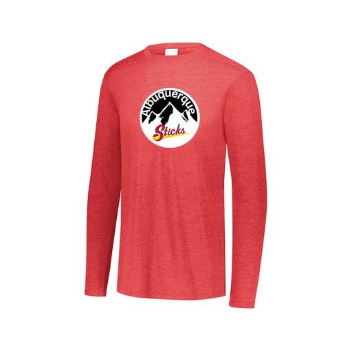 [FTLCUBRD-AXS-LOGO1] Decker Men's Tri-Blend T-Shirt - Long Sleeve (Adult XS, Red, Logo 1)