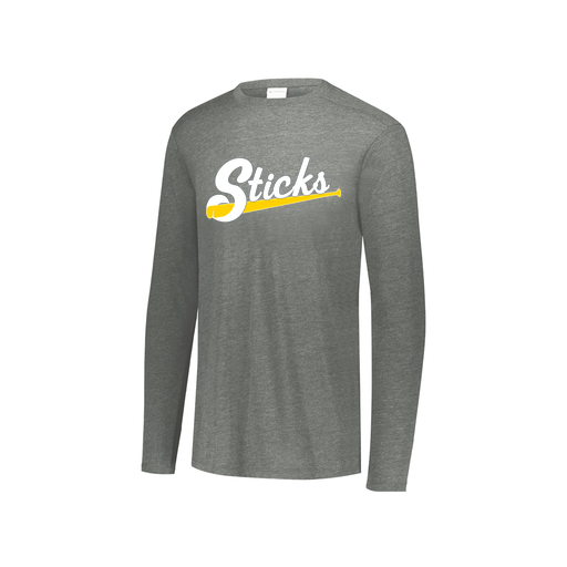 [FTLCUBGY-YS-LOGO3] Decker Youth Tri-Blend T-Shirt - Long Sleeve (Youth S, Gray, Logo 3)