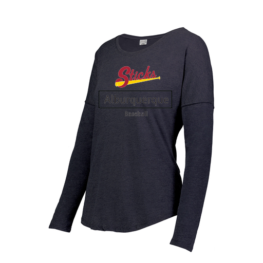 [FTLCUBNV-FAXS-LOGO2] Decker Women's Tri-Blend T-Shirt - Long Sleeve (Female Adult XS, Navy, Logo 2)