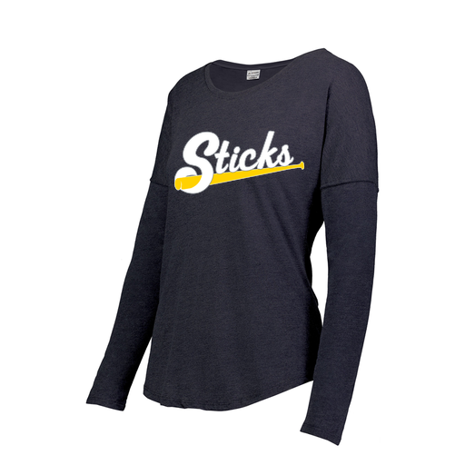 [FTLCUBNV-FAXS-LOGO3] Decker Women's Tri-Blend T-Shirt - Long Sleeve (Female Adult XS, Navy, Logo 3)